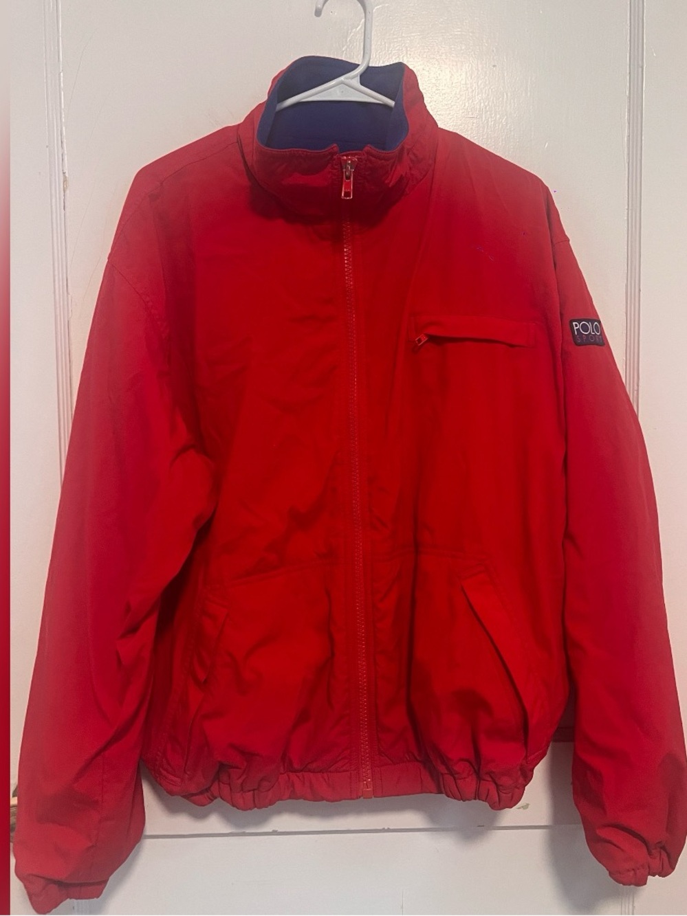 Vintage 90s Polo Sport Ralph Lauren Red Full Zip Jacket Size
M